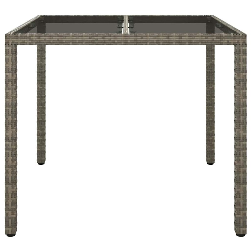 Table de Jardin Grise 90x90x75 cm Poly Rattan Table de Jardin Grise 90x90x75 cm Poly Rattan