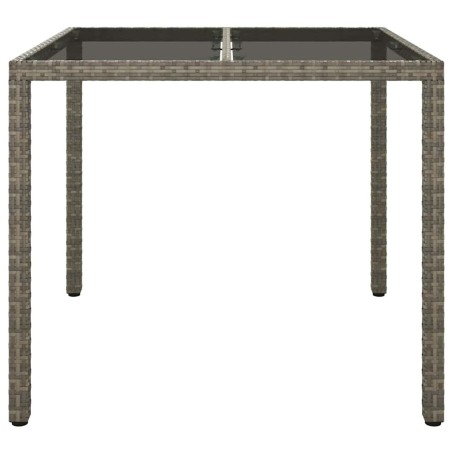 Table de Jardin Grise 90x90x75 cm Poly Rattan 