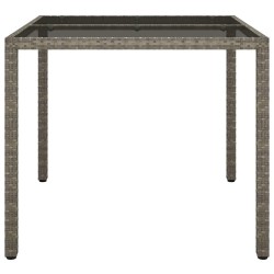 Table de Jardin Grise 90x90x75 cm Poly Rattan 