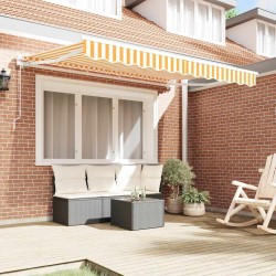 Tissu de remplacement pour store pour cadre de 3.5x2 m Jaune et blanc 