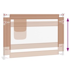 Barrière de sécurité de lit d'enfant Taupe 100x25 cm Tissu 