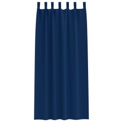 Rideaux 2 pcs Bleu foncé 260 x 140 cm Polyester 