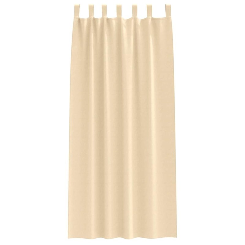 Rideaux avec des rideaux 2 pcs Crème 260 x 140 cm Polyester 