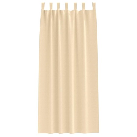 Rideaux avec des rideaux 2 pcs Crème 260 x 140 cm Polyester 