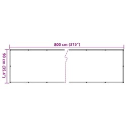 Écran d'intimité de balcon blanc 800x90 cm PVC 