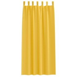 Rideaux 2 pcs jaune moutarde 260 x 140 cm Polyester 