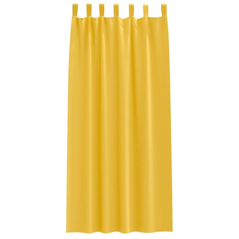 Rideaux 2 pcs jaune moutarde 260 x 140 cm Polyester 