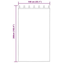 Rideaux 2 pcs Gris métallique 260 x 140 cm Polyester 