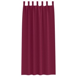 Rideaux avec des rideaux 2 pcs Bordeaux 260 x 140 cm Polyester 