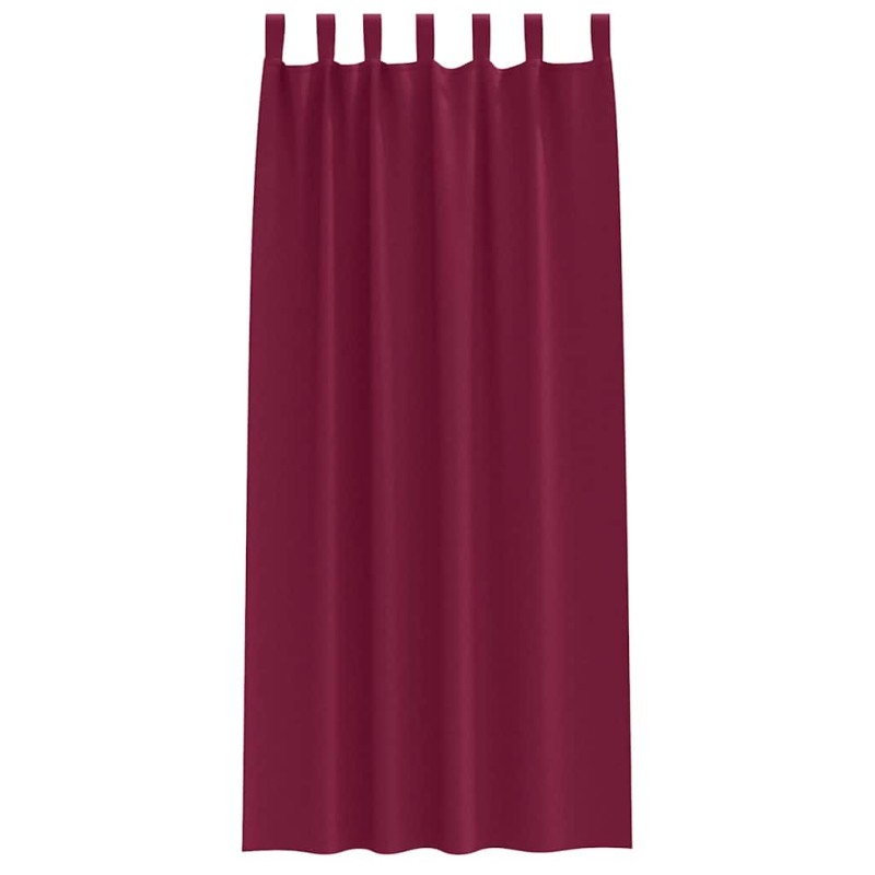 Rideaux avec des rideaux 2 pcs Bordeaux 260 x 140 cm Polyester 