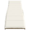 Chaise longue avec coussin beige 55x199x50 cm résine tressée 