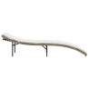 Chaise longue avec coussin beige 55x199x50 cm résine tressée 