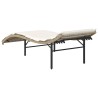 Chaise longue avec coussin beige 55x199x50 cm résine tressée 