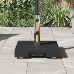 Base de parasol sur roues , granit noir, 29 kg, carrée, avec poignée 