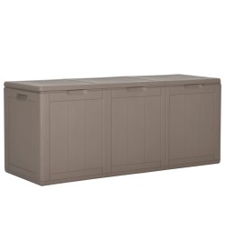 Boîte de rangement de jardin 270 L Marron PP aspect bois 