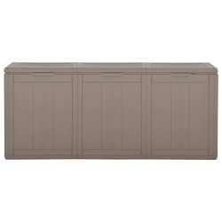 Boîte de rangement de jardin 270 L Marron PP aspect bois 