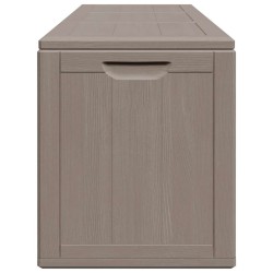Boîte de rangement de jardin 270 L Marron PP aspect bois 