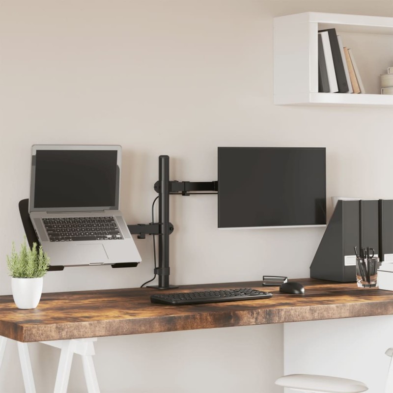 Support de moniteur noir acier VESA 75/100 mm 