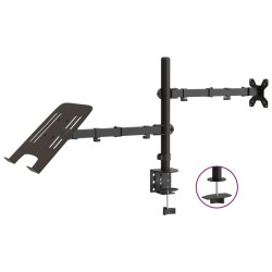 Support de moniteur noir acier VESA 75/100 mm 
