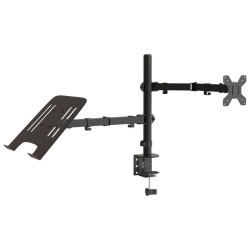 Support de moniteur noir acier VESA 75/100 mm 