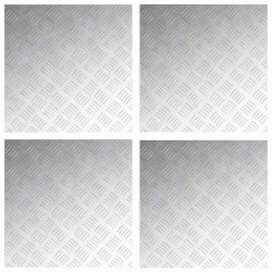 Plaques en Aluminium à Motif 4 pcs Antidérapantes 50x50 cm 