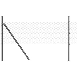 Clôture Hexagonale Grise 0,6x25 m Acier 
