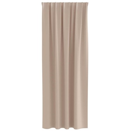 Rideaux avec des rideaux 2 pcs Taupe 260 x 140 cm Polyester 