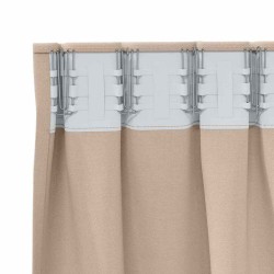 Rideaux avec des rideaux 2 pcs Taupe 260 x 140 cm Polyester 