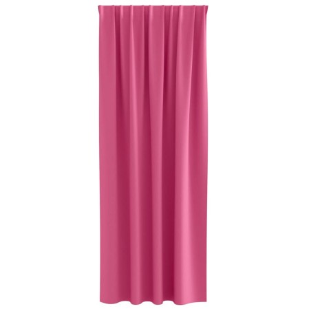 Rideaux avec des rideaux 2 pcs Rose vif 260 x 140 cm Polyester 