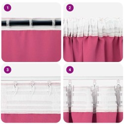 Rideaux avec des rideaux 2 pcs Rose vif 260 x 140 cm Polyester 