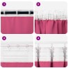 Rideaux avec des rideaux 2 pcs Rose vif 260 x 140 cm Polyester 