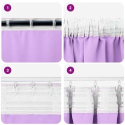 Rideaux avec des rideaux 2 pcs Violet 260 x 140 cm Polyester 