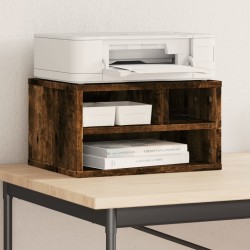 Support d'imprimante chêne fumé 40x32x22,5 cm bois d'ingénierie 