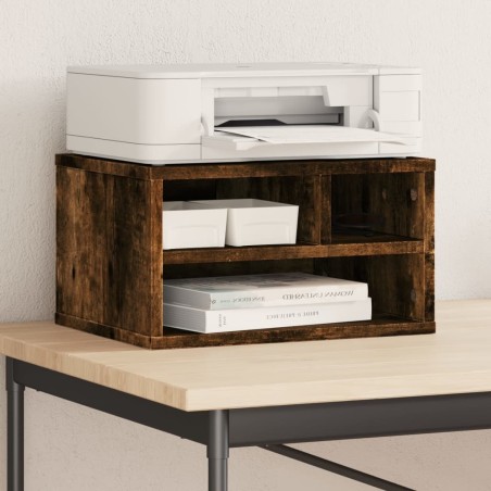 Support d'imprimante chêne fumé 40x32x22,5 cm bois d'ingénierie 