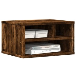 Support d'imprimante chêne fumé 40x32x22,5 cm bois d'ingénierie 