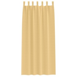 Rideaux avec des rideaux 2 pcs Beige 245 x 140 cm Polyester 