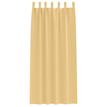 Rideaux avec des rideaux 2 pcs Beige 245 x 140 cm Polyester 