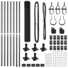 Set de Poteaux de Clôture Ensemble de 2 Gris Métal 10 x 1 m 