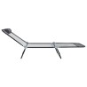 Chaises Longues Pliables 2 pcs avec Appui-tête Grise Textilène 