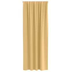 Rideaux avec des rideaux 2 pcs Beige 260 x 140 cm Polyester 