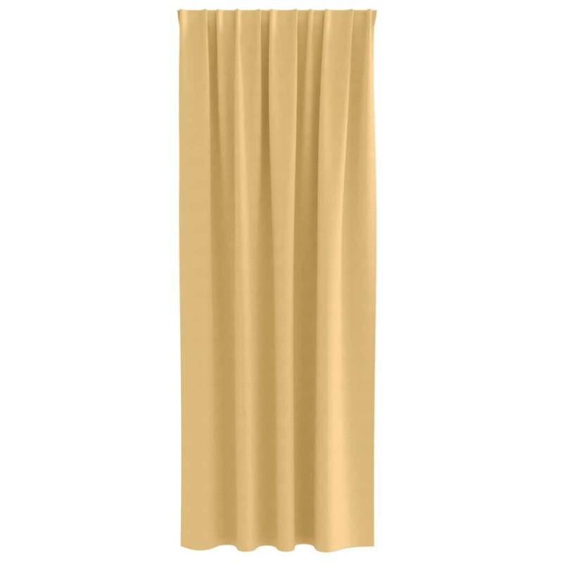 Rideaux avec des rideaux 2 pcs Beige 260 x 140 cm Polyester 