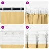 Rideaux avec des rideaux 2 pcs Beige 260 x 140 cm Polyester 