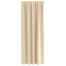 Rideaux avec des rideaux 2 pcs Crème 260 x 140 cm Polyester 