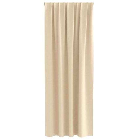 Rideaux avec des rideaux 2 pcs Crème 260 x 140 cm Polyester 