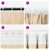 Rideaux avec des rideaux 2 pcs Crème 260 x 140 cm Polyester 