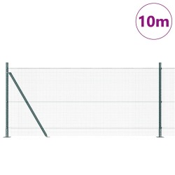 Ensemble de Poteaux de Clôture en Acier Set de 2 Vert 