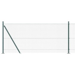 Ensemble de Poteaux de Clôture en Acier Set de 2 Vert 