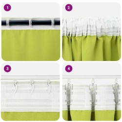 Rideaux 2 pcs Pomme verte 260 x 140 cm Polyester 