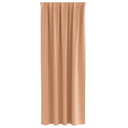 Rideaux 2 pcs Marron clair 260 x 140 cm Polyester 