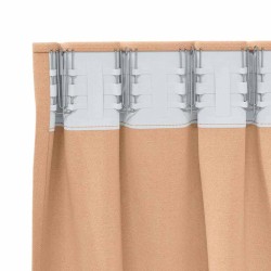 Rideaux 2 pcs Marron clair 260 x 140 cm Polyester 